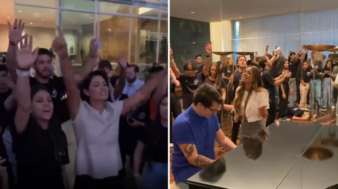 Bolsonaro e Michelle recebem influencers cristãos no Alvorada