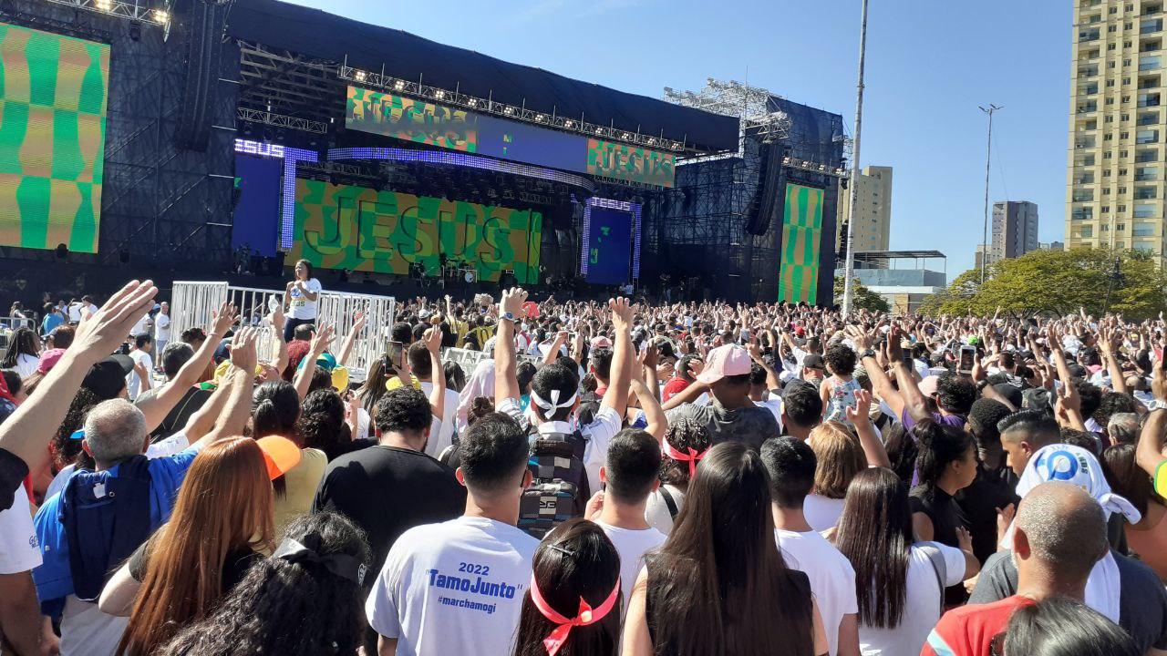 Marcha para Jesus mobilizou multidão de fiéis em São Paulo