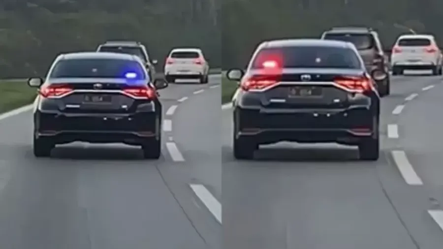 Carro de deputado é visto com luzes giroflex em SP