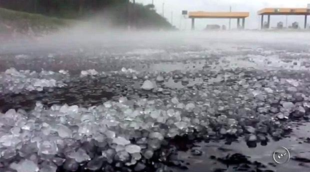 Tempestade de granizo atinge o interior de São Paulo