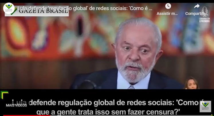 Lula defende ‘regulação global’ de redes sociais: ‘Como é que a gente trata isso sem fazer censura?