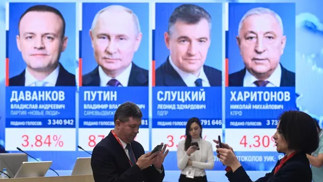 Putin vence eleições na Rússia com 87% dos votos