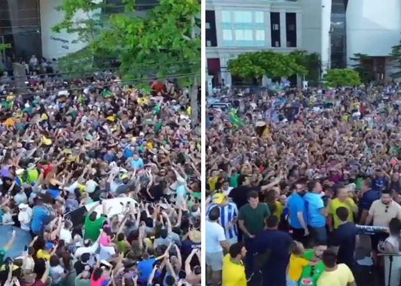 Bolsonaro discursa para multidão em Balneário Camboriú (SC): “não vou desistir do Brasil”
