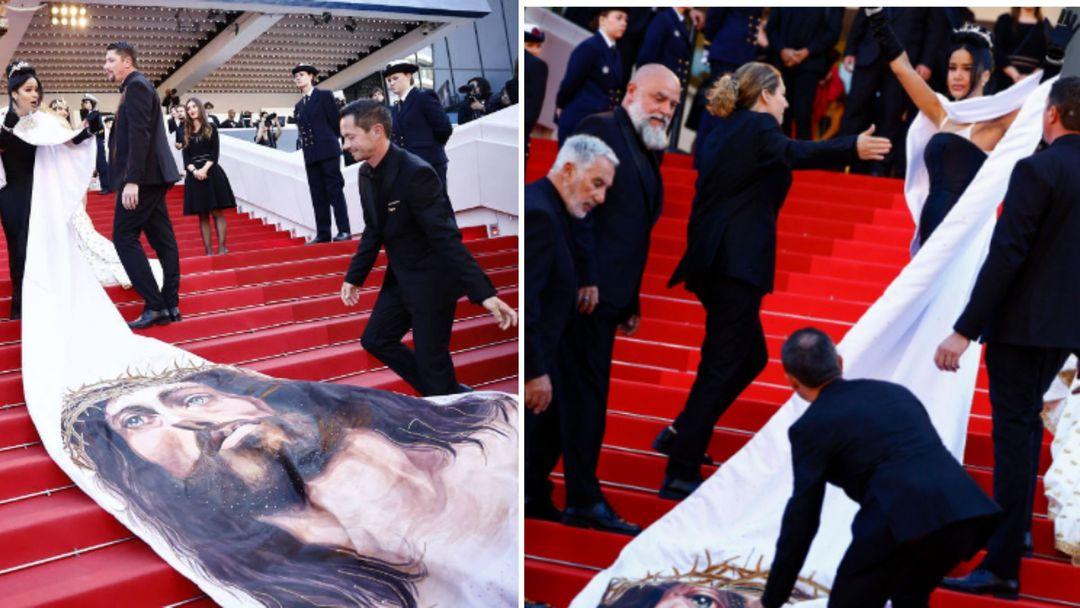 Atriz dominicana é retirada do tapete vermelho após exibir a foto de Cristo