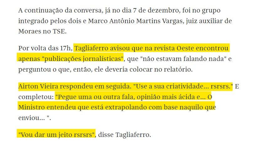 'Use sua criatividade', diz juiz auxiliar de Moraes ao pedir investigação contra Revista Oeste