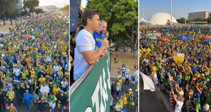 Parlamentares e manifestantes de direita realizam caminhada pela anistia