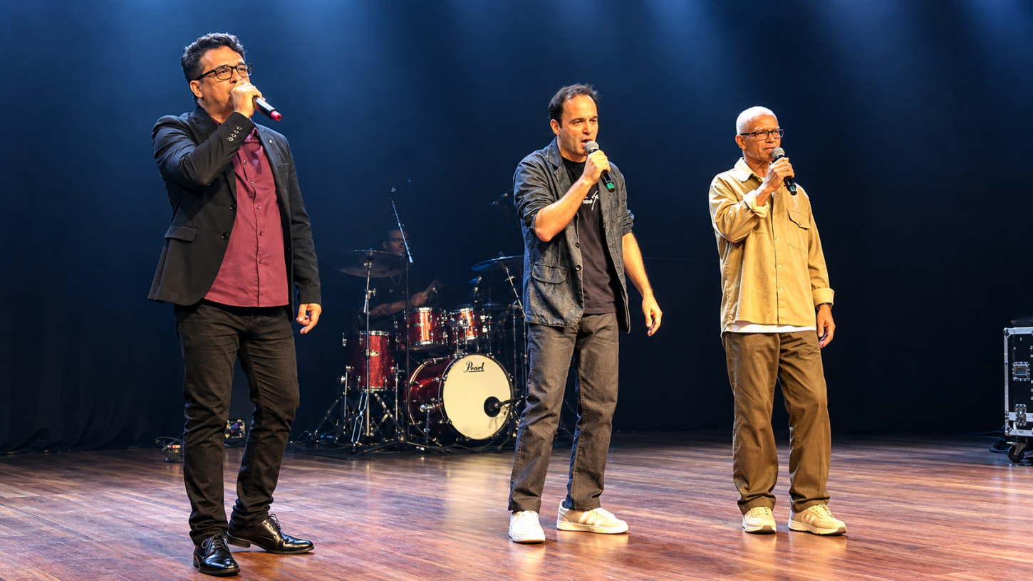 Com sucesso de bilheteria e casa cheia, Roberto Dom, Edu Silvera e Claudinho Maciel reúnem público em noite de música gospel no Rio